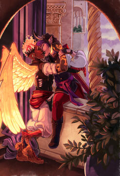 Fig and Ayda / Romeo and Juliet (Dimension 20: Fantasy High Sophmore Year) Fanart